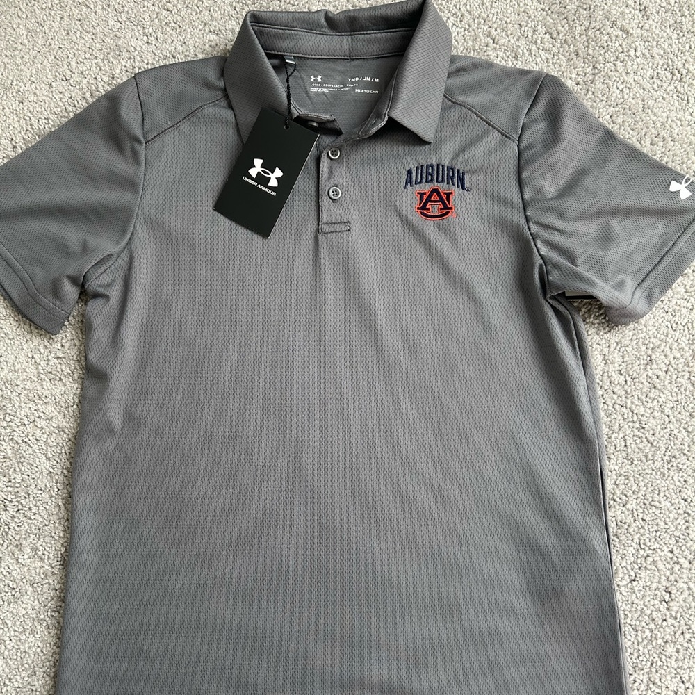 Boys Under Armour Auburn Gray Polo Shirt